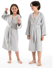 Szary szlafrok dziecięcy muślinowy w rozmiarze 5-6 lat Muslin – Foutastic