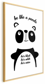 Plakat Panda 29,7x42 cm z ramą złotą z marginesem ARTGEIST B