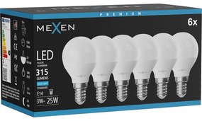 Mexen Nova 6x żarówka LED E14, G45, 3W, Zimna - 6500K, 315 lm - L101-E14-0365-01x06