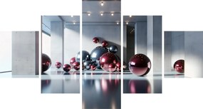 Obraz - 3D przestrzeń z kulami II. (125x70 cm)