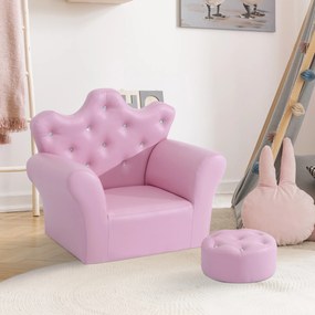 HOMCOM fotel dziecięcy sofa dziecięca miękka z kryształowymi guzikami
