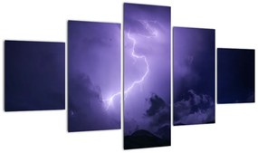 Obraz - fioletowe niebo i błyskawica (125x70 cm)