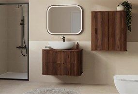 ELEGANCE Szafka łazienkowa ryflowana pod umywalkę 41,5 x 80,4 x 51,7 orzech