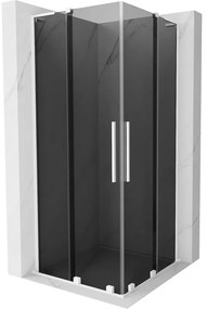 Mexen Velar L Duo kabina prysznicowa rozsuwana 80 x 80 cm, grafit, biała - 871-080-080-02-43-20