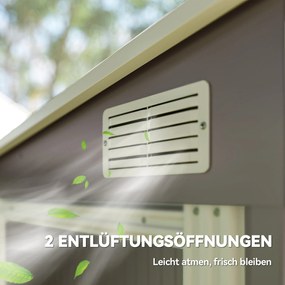 Outsunny Metalowy domek narzędziowy 2,81m² 154x206,5x181 cm szopa narzędziowa z dachem jednospadowym, z fundamentem