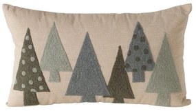 Ozdobna poduszka z choinkami z materiału boucle MALI, 30 x 50 cm