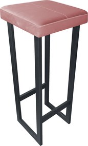 Hoker ALEX krzesło barowe tkanina Welur podstawa metalowa : Kolor Stelaża - Grafit, Kolor tkaniny - VELVET - MG58, Wysokość - 90 cm