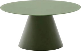 Zielony okrągły stolik ze szklanym blatem ø 80 cm Wilshire – Kave Home