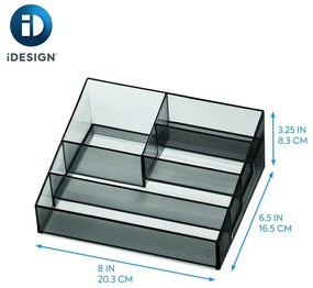 Organizer łazienkowy na kosmetyki z plastiku z recyklingu w kolorze matowej czerni Nail Station – iDesign