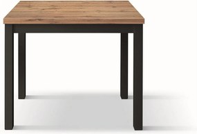 Stół drewniany z efektem dębu, nogi antracytowe, 90x90-180x90cm - POSITANO