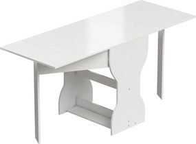 HOMCOM Stół Jadalniany Składany z Miejscem do Przechowywania dla 2-4 Osób, Stół do Małych Pomieszczeń, Jadalnia, 160 x 60 x 75 cm, Biały | Aosom PL