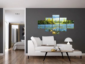 Obraz - Ścieżka w polu, obraz olejny (125x70 cm)