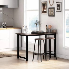 HOMCOM Zestaw krzeseł barowych w designie przemysłowym, rama metalowa, podparcie dla stóp, 42 x 42 x 65 cm