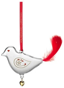 Szklana ręcznie dmuchana ozdoba świąteczna 7 cm Ann-Sofi Romme Annual Christmas Bird 2025 – Holmegaard