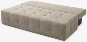 Sofa z Funkcją Spania MORANA Kremowa Boucle Nowoczesna