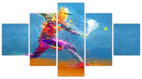 Obraz - Malowany tenisista (125x70 cm)