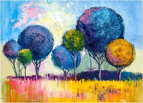 Obraz na szkle drzew kopułowych, obraz olejny (70x50 cm)
