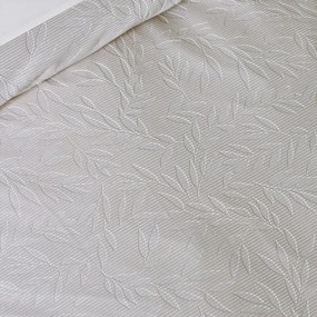 Szarobeżowa pościel dwuosobowa żakardowa 200x200 cm Corded Leaves – Catherine Lansfield