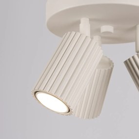 Plafon trzypunktowy KARBON 3P beżowy okrągły SOLLUX  LIGHTING