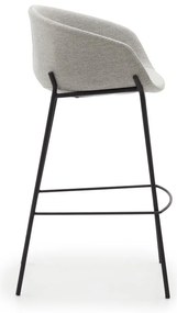 Jasnoszary hoker (wysokość siedziska 75 cm) Yvette – Kave Home