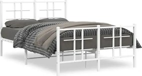 Białe metalowe łóżko małżeńskie 140x200 cm D0-A88