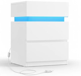 Szafka nocna DAVY z podświetleniem, 40x35x55cm, biała Vasagle