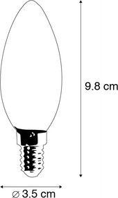 Zestaw 5 żarówek LED E14 ściemnialnych świec B35 przezroczystych 3W 250lm 2700K