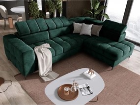 Narożnik PABLOS układ L strona Prawa w tkaninie CLOUD 39 regulowane zagłówki z funkcją spania