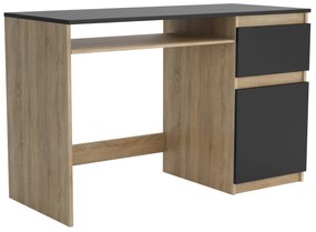 Biurko komputerowe młodzieżowe szkolne 120 cm REMI1 Dąb Sonoma/Czarny