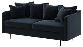 Granatowa aksamitna sofa Ghado Esme, 176 cm