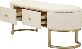 Ławka z Miejscem do Przechowywania VKH302, Biały, 120x40x43 cm, Kendra Home