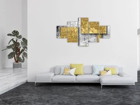 Obraz - Złote kwadraty N⁰3 (125x70 cm)