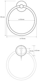 Sapho XR411W X-Round White uchwyt naręcznik okrąg, biały