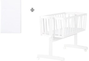 Biała kołyska na kółkach 40x90 cm – Roba