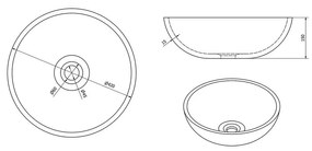 Zielona ceramiczna okrągła umywalka ø 42 cm Priori – Sapho