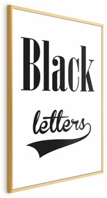 Plakat Black letters 40x60 cm z ramą złotą bez marginesu ARTGEIST B