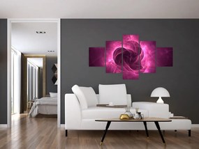 Obraz nowoczesnej różowej abstrakcji (125x70 cm)