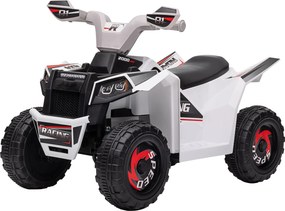 HOMCOM Elektryczny Quad dla Dzieci, 2,5 km/h, Funkcja Jazdy do Przodu i do Tyłu, dla dzieci 18-36 Miesięcy, Biały