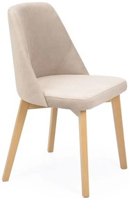 Beżowe pluszowe krzesło kubełkowe - Bentrix 4X