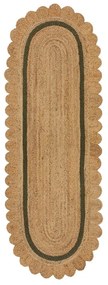 Ciemnozielono-naturalny chodnik z juty tkany ręcznie 80x230 cm Grace Green – Flair Rugs