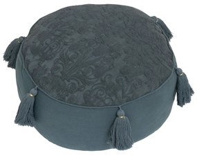 Bawełniana poduszka do siedzenia na podłodze z pomponami LITTLE COTTAGE, Ø 48 cm