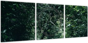 Obraz - Ścieżka przez las (z zegarem) (90x30 cm)
