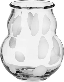 Biały szklany ręcznie wykonany wazon (wysokość 22 cm) Dam – noo.ma