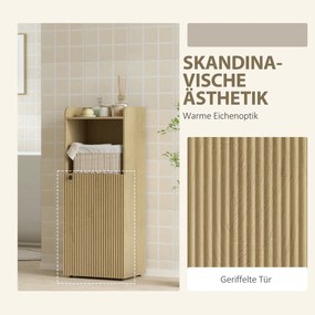 HOMCOM Szafka łazienkowa wnękowa z drzwiami, otwarta półka, regulowana półka, szafka łazienkowa, 40 x 31 x 104 cm, Gelbeiche