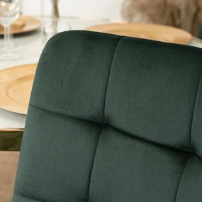 Krzesło Tapicerowane do Salonu YORK Zielone Welurowe Glamour