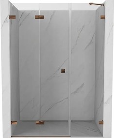 Mexen Lunar-F drzwi prysznicowe składane lewe 125 cm, transparent, różowe złoto - 836S-125-050-60-00-L