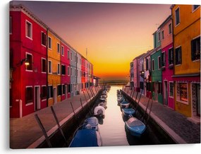Obraz - Zachód słońca, wyspa Burano, Wenecja, Włochy (70x50 cm)