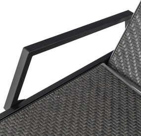 Leżak ogrodowy technorattan Malediva, regulowany, kolor czarny/szary