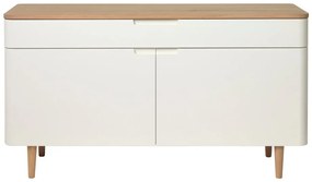 Niska komoda z drewna białego dębu Unique Furniture Amalfi