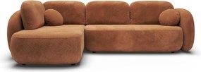 Masseno Narożnik AMICO z funkcją spania i pojemnikiem na pościel Narozniki L, Rozkładana sofa - Brązowy, EGON 42